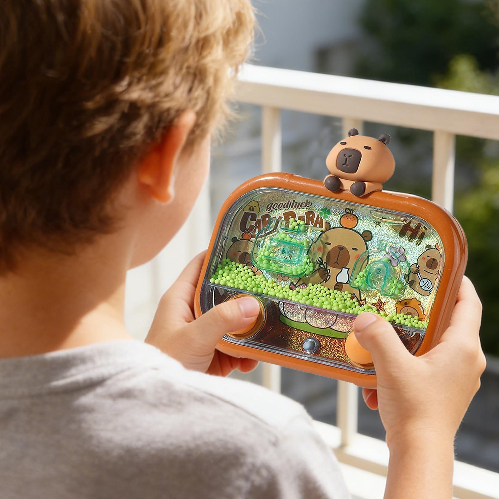 Party Games For Adults And Kids - カピバラ型ハンドヘルドウォーターゲーム（LEDライト付き）、ダブルボタンビーズトスフィジェットトイ、子供と大人向けの携帯用トラベルアクティビティ