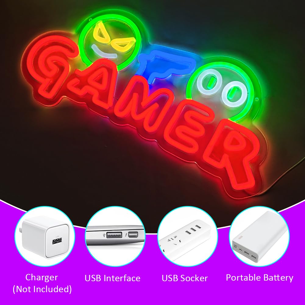 ゲーマー向けネオンサインLEDウォールライト、カスタマイズ可 - Party Games For Christmas のレビューと価格