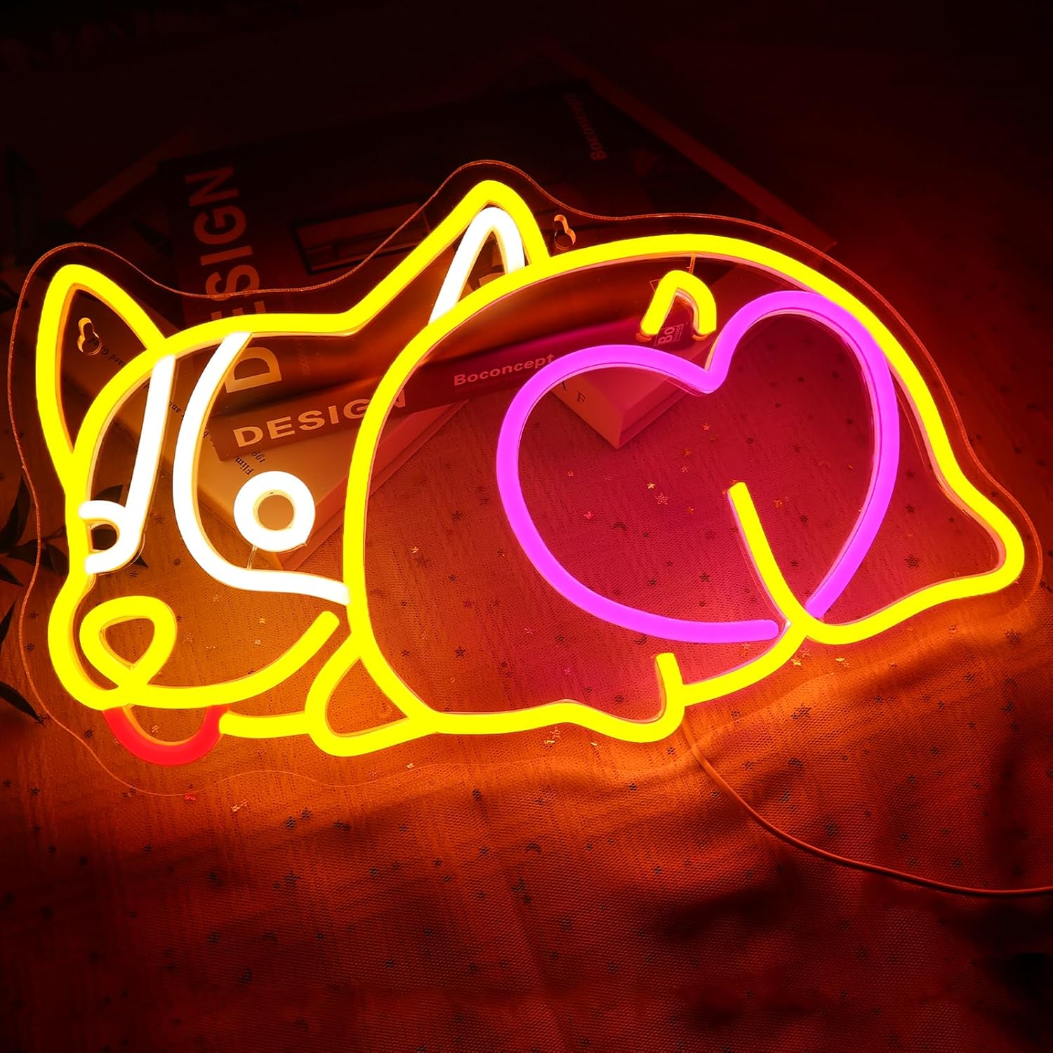 コーギー犬ネオンサイン USB電源ネオンライト 壁飾り 部屋 - Zoo Party Games のレビューと価格